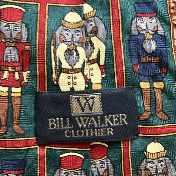 Bill Walker Clothier Men’s Silk Necktie Christmas Nutcrackers Made In USA - Picture 1 of 6